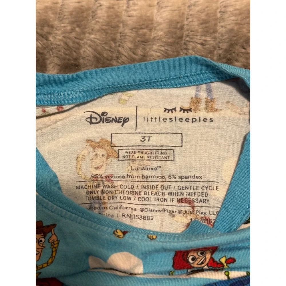 Little Sleepies Disney Toy Story Lunaluxe Bamboo Pj Top Only Blue 3T Long Sleeve